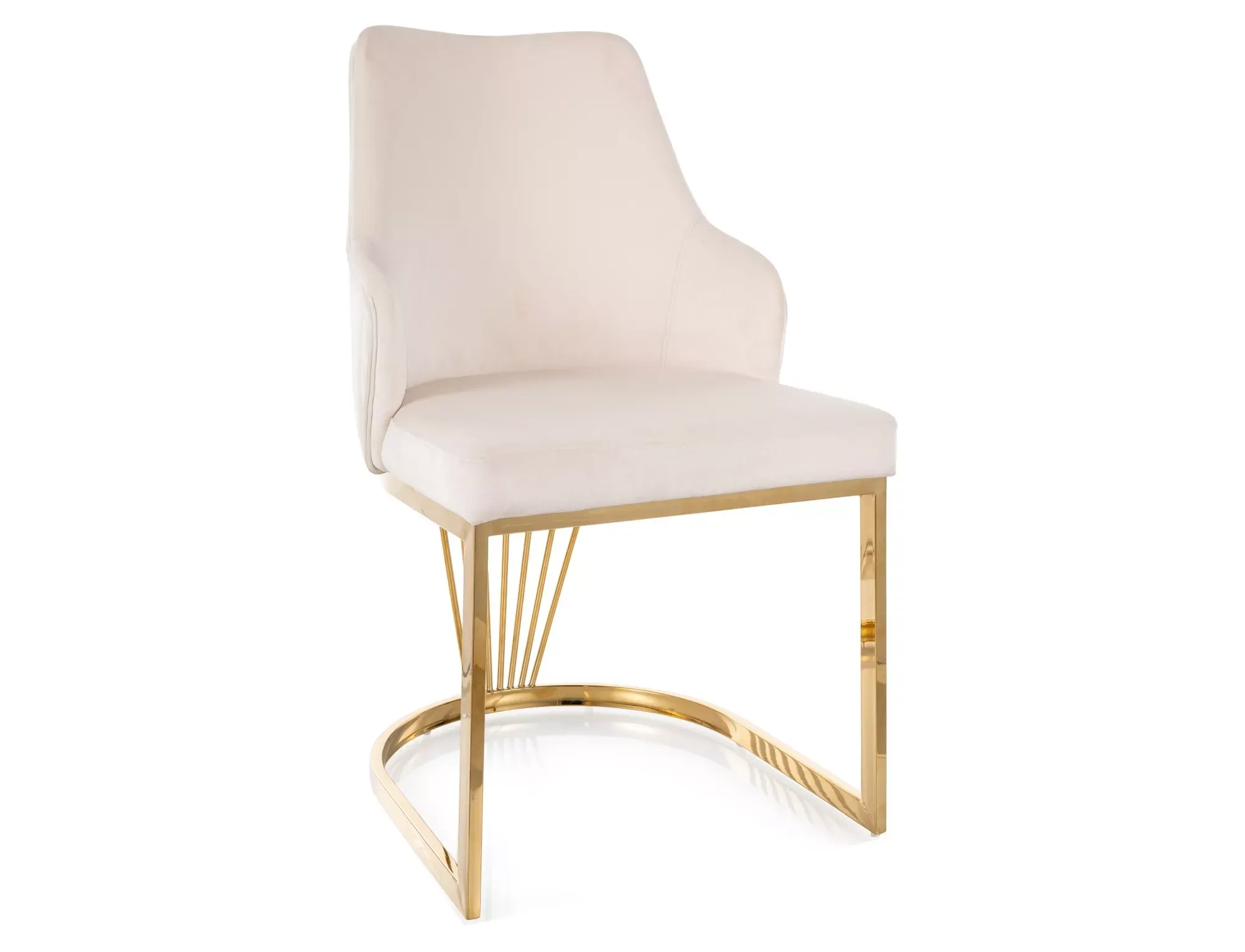 Krzesło ALURE VELVET jasny beż/złote nogi