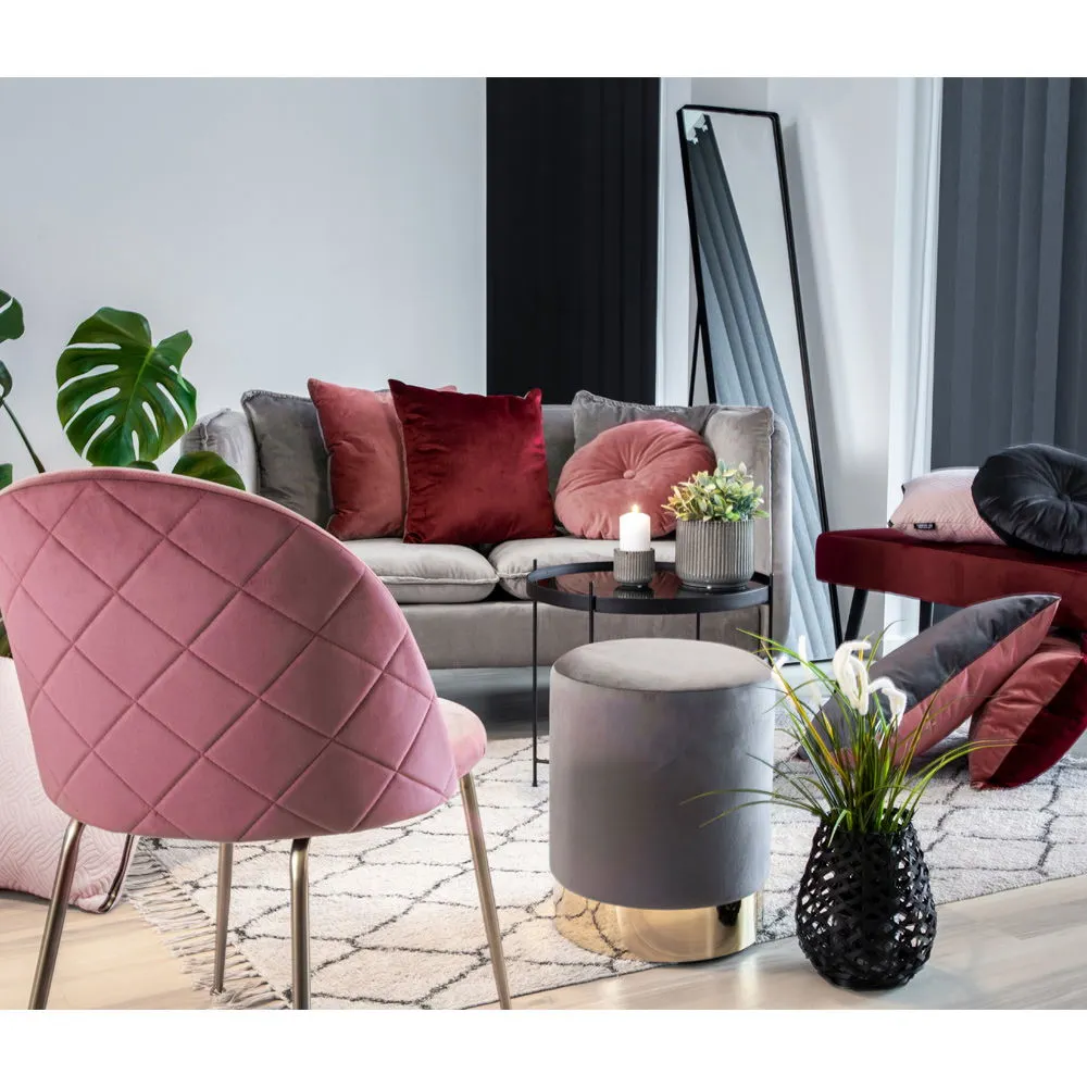 Geneve Krzesło 1 Złoty stelaż Velvet Różowy — zdjęcie 7