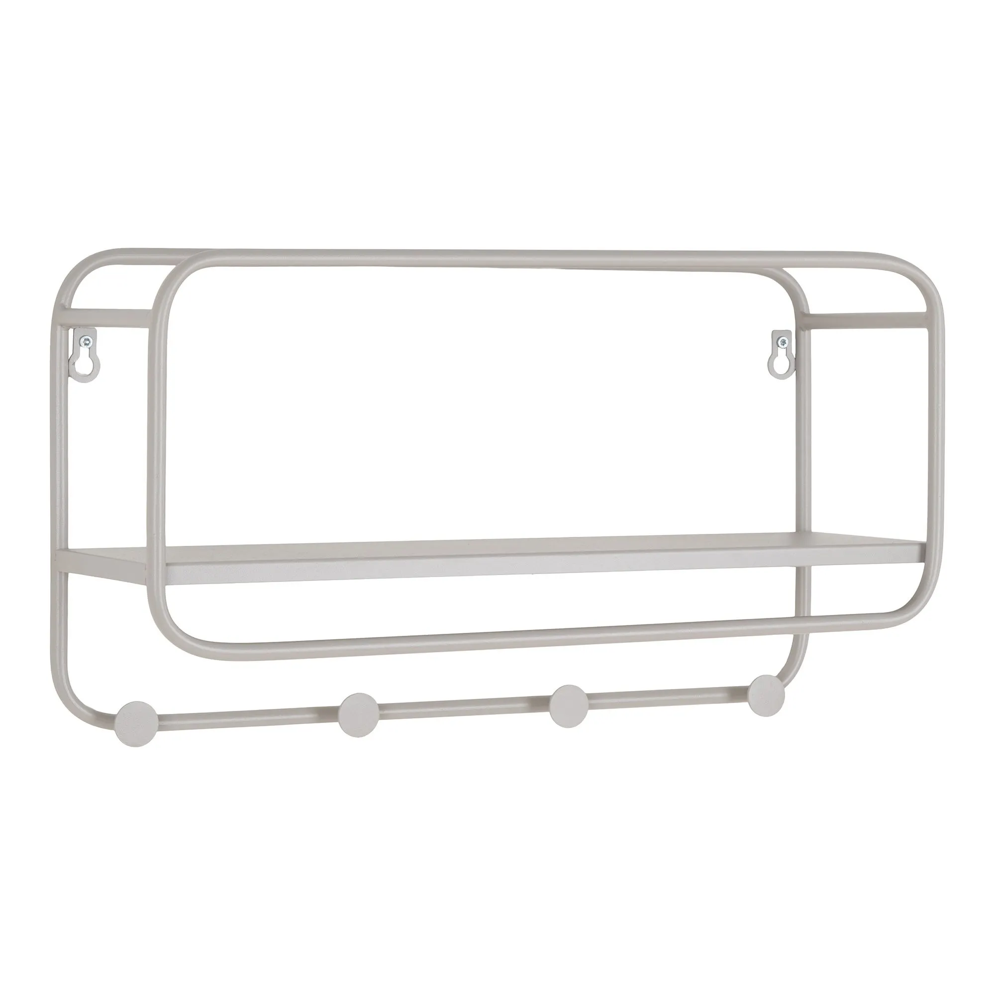 Wieszak z półką na kapelusze FEIRA stalowa 45x15x25 cm- szary - 3201015