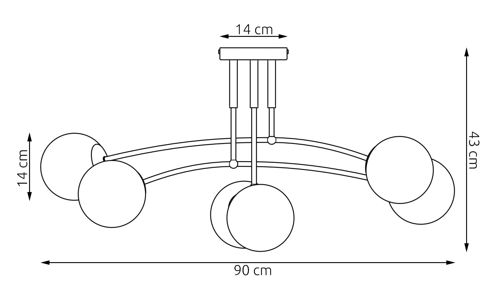 lampa sufitowa, kinkiet, lustro, kule, metalowy dekor