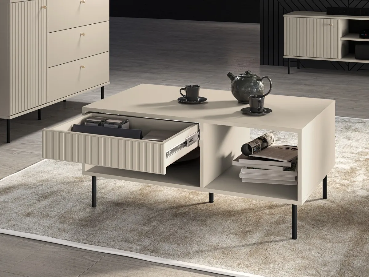 Stolik z półką i szufladą Sophie 10 cashmere - 1SOPH10-001