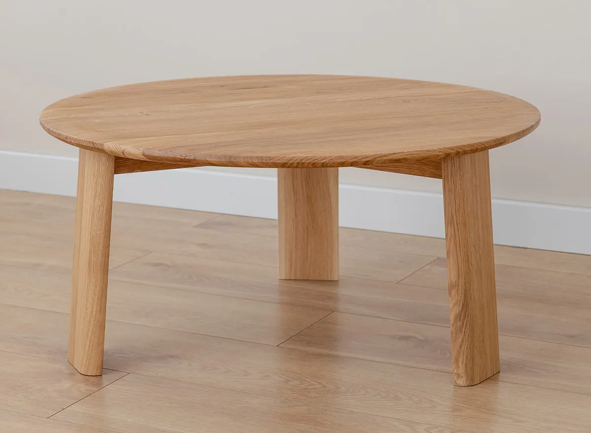 Stolik kawowy okrągły MONTI 71 cm dębowy - olejowany - PRHMON71D