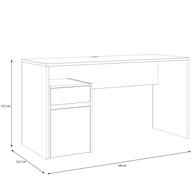 Biurko MODULTRICK z szafką i szufladą - dąb artisan, szary - MDUB112-C827