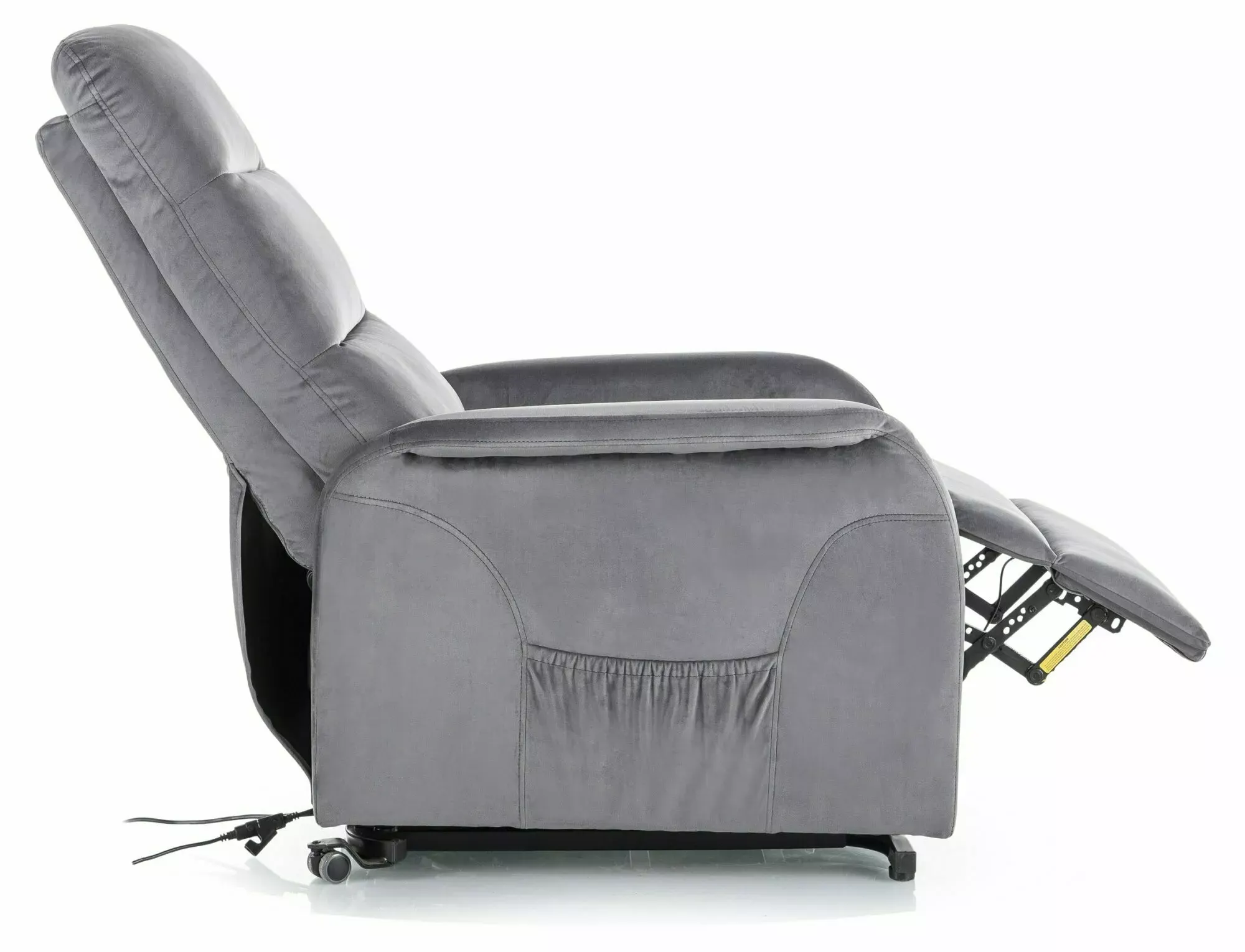 Fotel rozkładany elektrycznie JUPITER M VELVET funkcja masażu i pionizacji BLUVEL 14 szary - JUPITERMVSZ