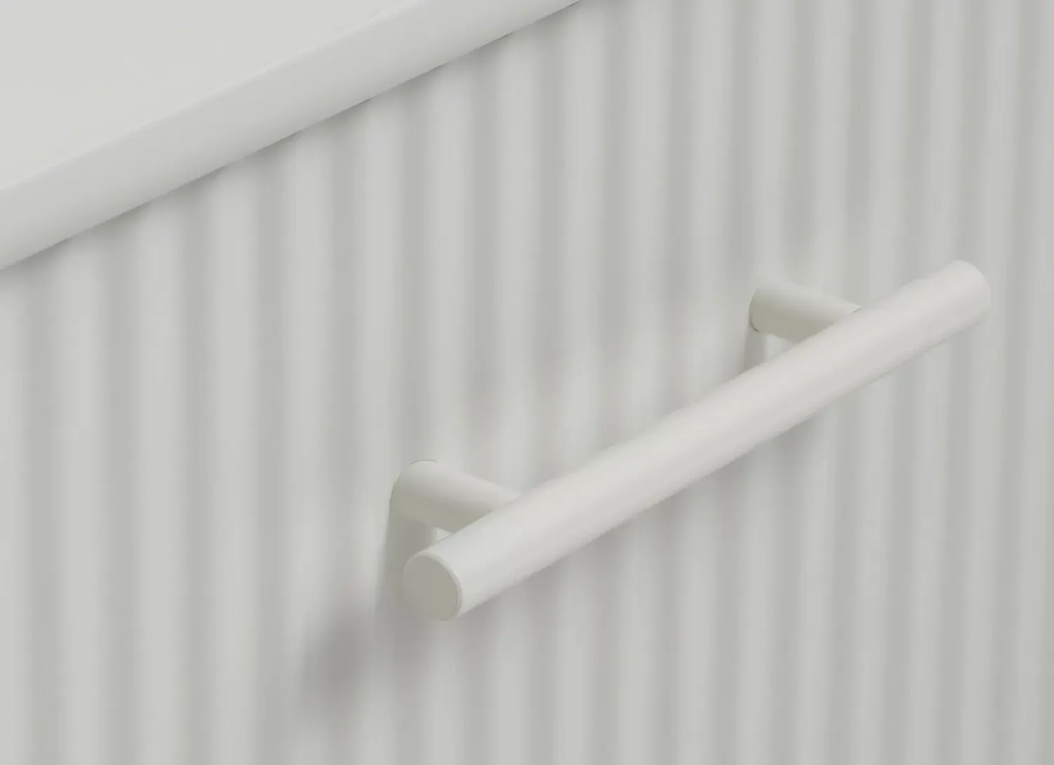 Szafka RTV 2-drzwiowa PALMA z szufladą ryflowana szara - UN_49720000