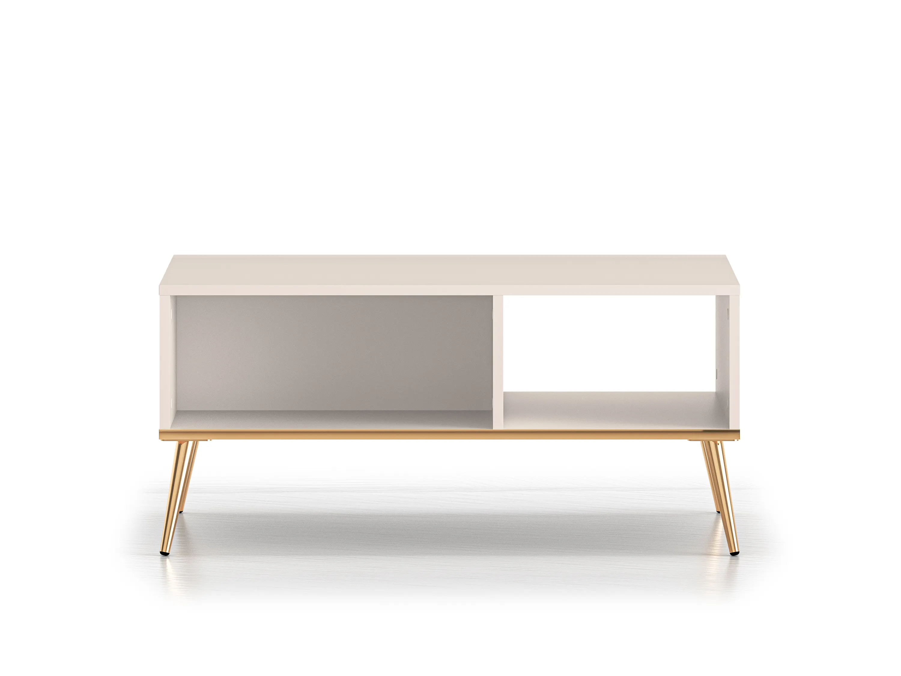 Stolik kawowy z półką SELGIN 07 kaszmirowy, złoty Meble, Kredens, Tabela, Stolik kawowy, Biurko