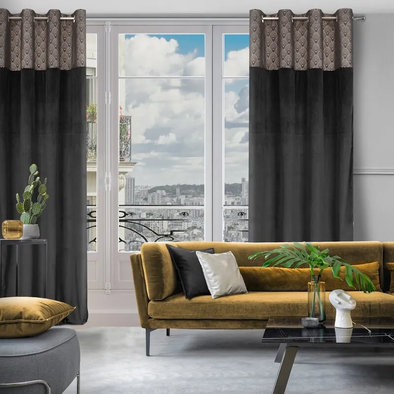 ZASŁONA GOTOWA D91 AGNES 140X250 CM CZARNY - EU_388480