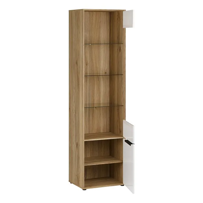 Witryna 1-drzwiowa ORKNEY 53 cm dąb mauvella biały - OKYV711-Q344