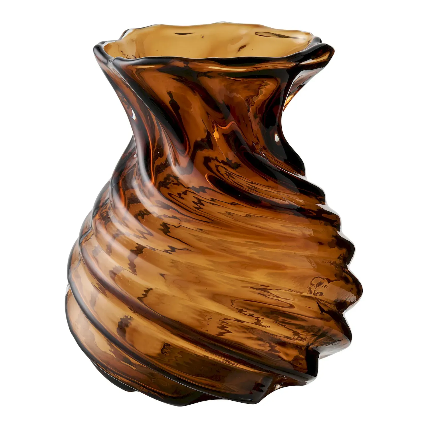 Wazon ze szkła dmuchanego VASE 16x18,5 cm brązowy przydymiony