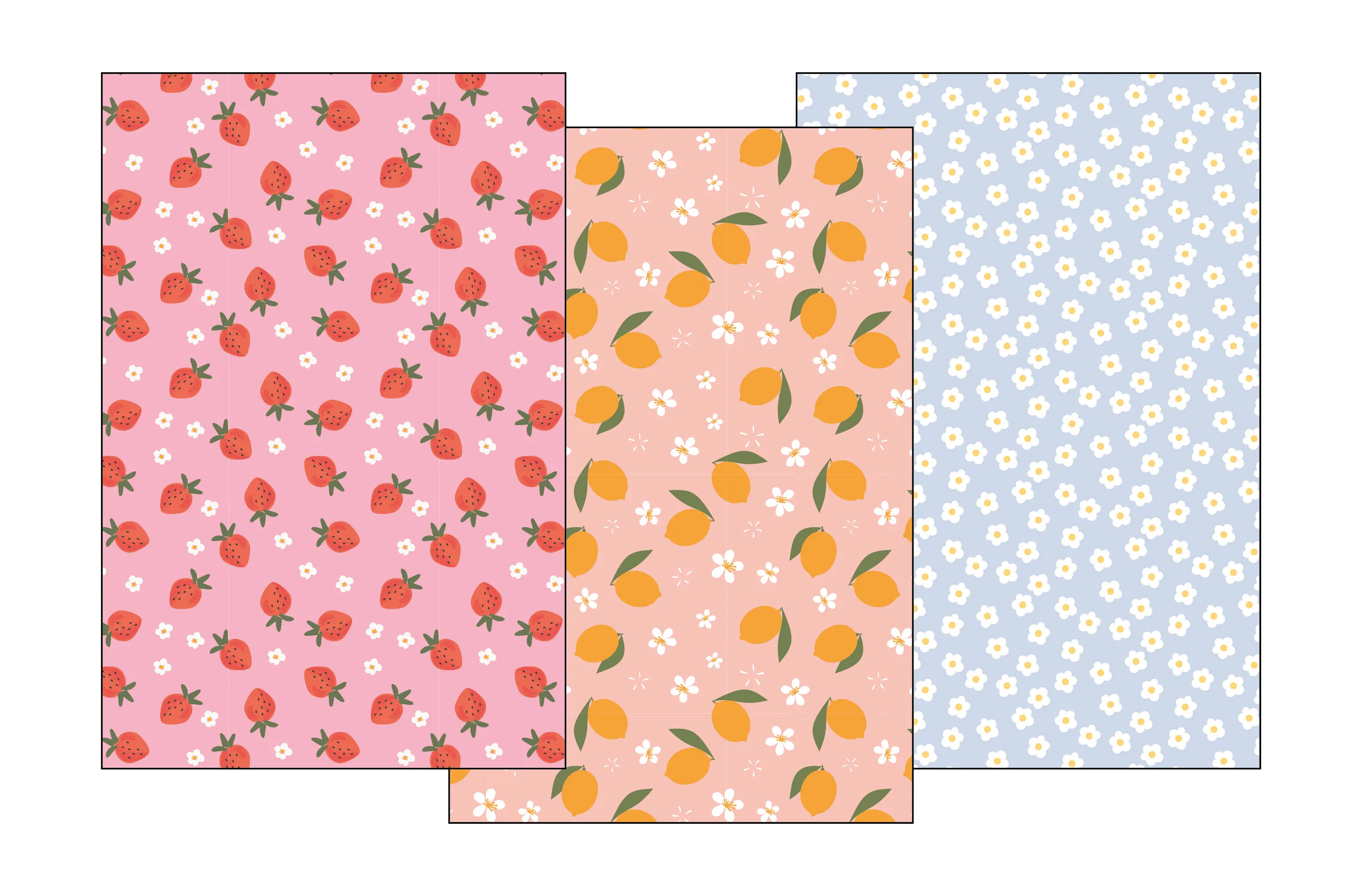 Ścierka zestaw 3 szt. KUKE 025 cytryni i truskawki 40x60 wielokolorowy Wystrój domu, Wzór