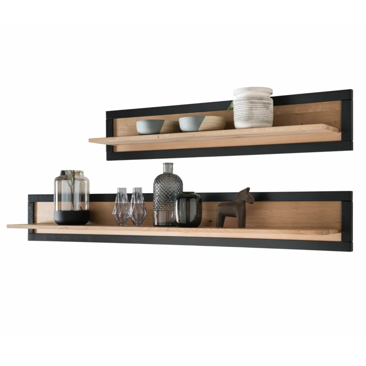 Półka wisząca dębowa HALLOW 170 dąb olejowany, czarny - GK_1031591201
