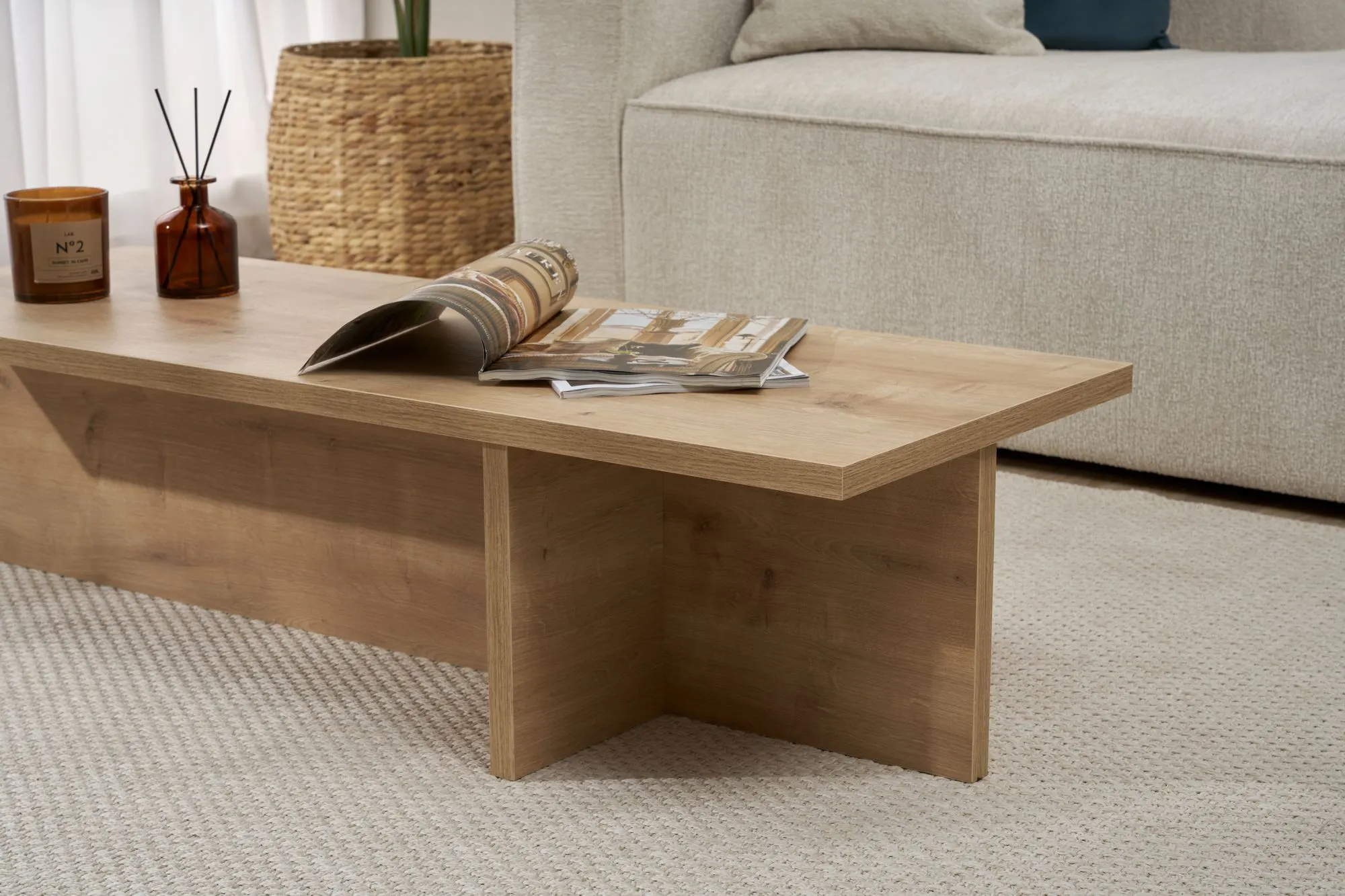 Stolik kawowy HARBOR 45x120 cm dąb sapphire — zdjęcie 3