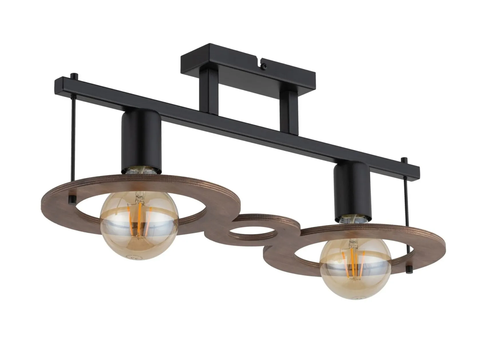 Lampa sufitowa COFFEE 2 czarno-brązowa