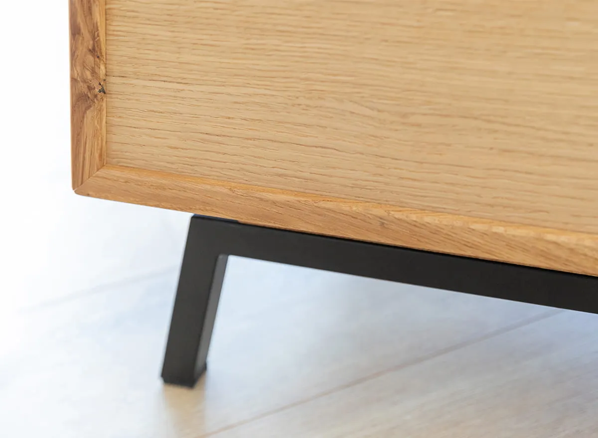 Witryna MODERN LOFT 2-drzwiowa z 3 szufladamiz przeszkleniem - dąb olejowany - PLMOL10S