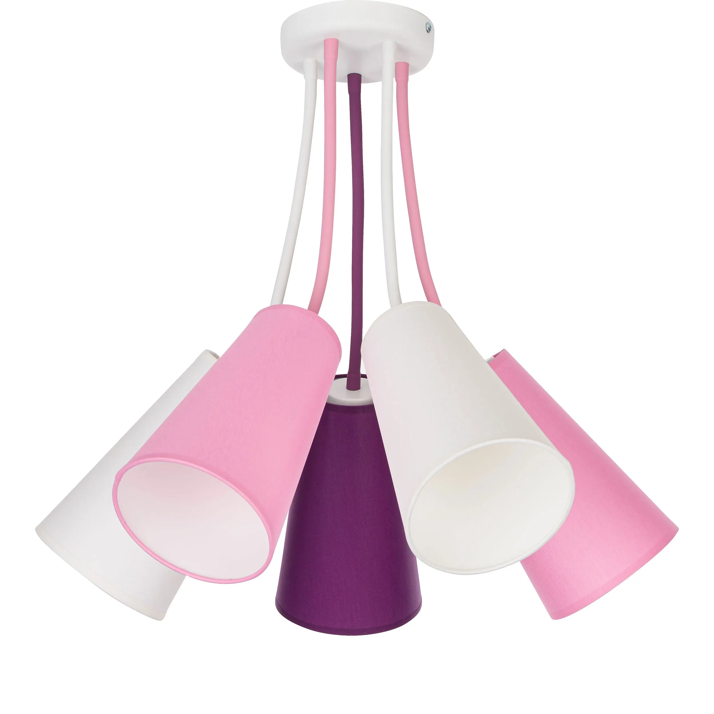 Lampa sufitowa WIRE KIDS biała różowa fioletowa regulowana 70x50cm