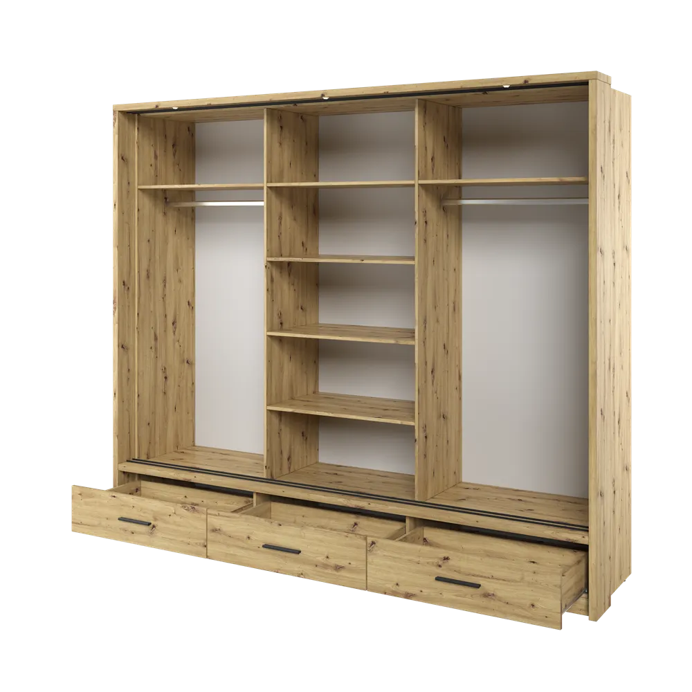 Szafa 3-drzwiowa LED ARTI AR-01P dąb artisan - AR1DAP