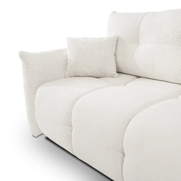 Narożnik rozkładany z pojemnikiem BASE SICURIO 257 cm L/P pikowany kremowy - BASE_NAR_SICURIO60