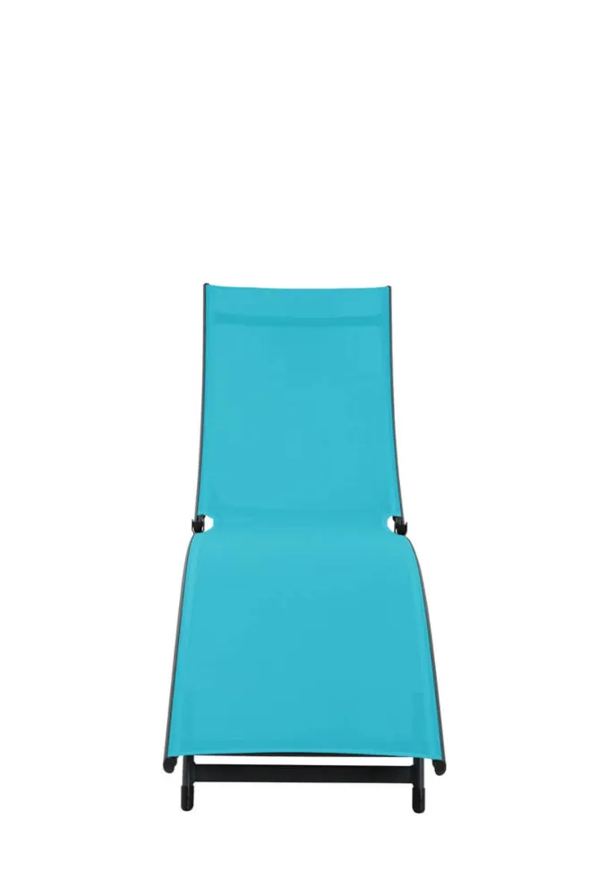 Leżak ogrodowy basenowy STAR 186 cm składany niebieski - FG005987