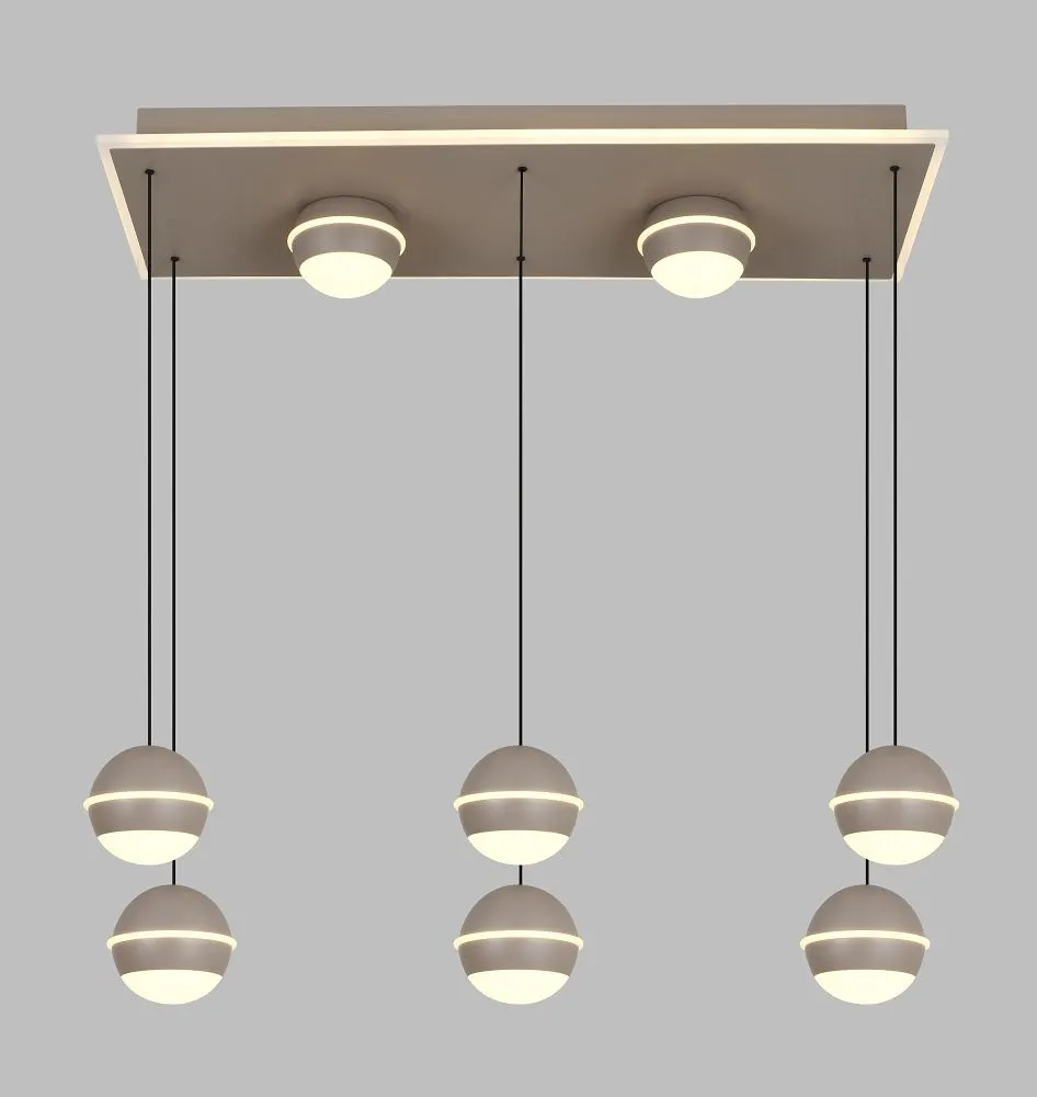Lampa wisząca prostokątna BIARRITZ 8 LED kaszmirowa — zdjęcie 3