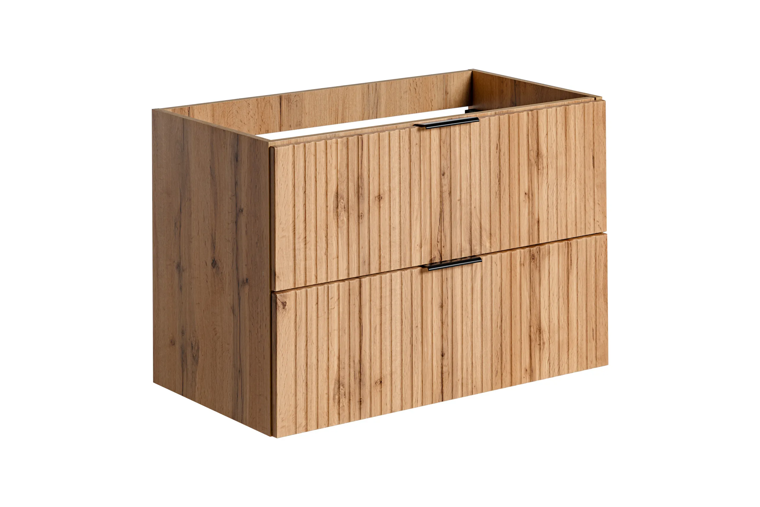 Szafka podumywalkowa ADEL ryflowana z szufladami 80x57x46cm dąb wotan Szafka podumywalkowa ADEL ryflowana z szufladami 80x57x46cm dąb wotan