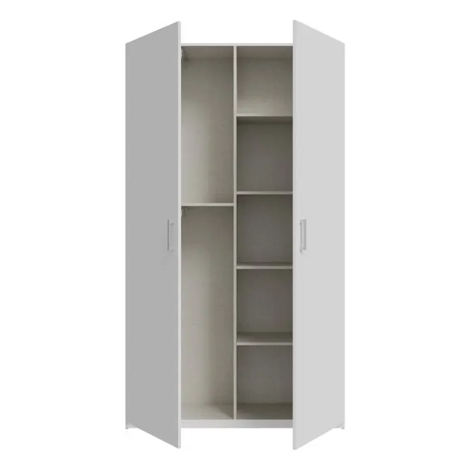 Szafa 2-drzwiowa HOME NOOK 2 drążki i półki 120cm biała - HMNS922-120