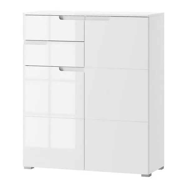 Komoda SELENE 7 2-drzwiowa z szufladami biały połysk 119x100x40cm Komoda SELENE 7 2-drzwiowa z szufladami biały połysk 119x100x40cm