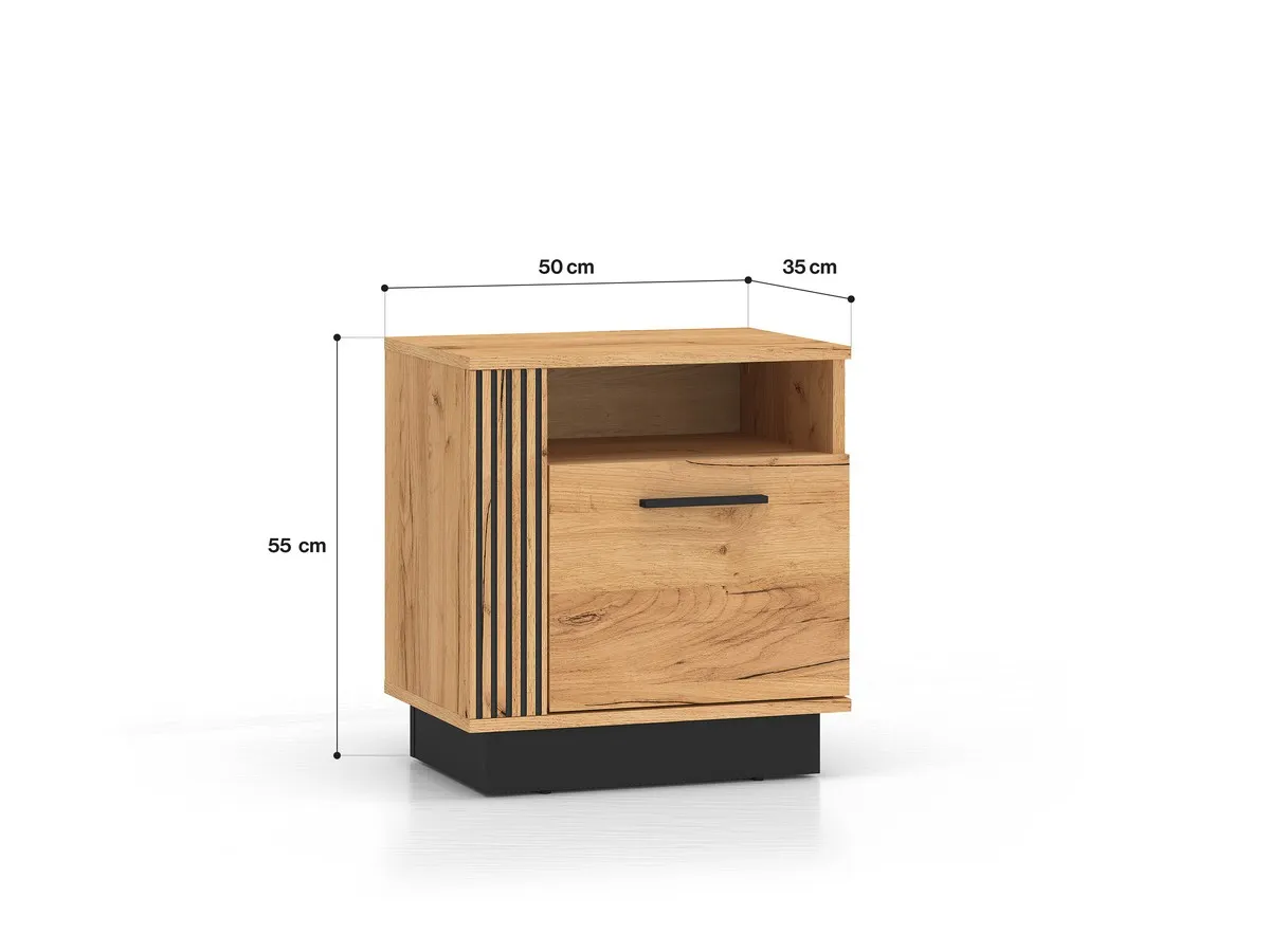 Szafka nocna 1-drzwiowa URSO 09 craft złoty-czarny - 1URSO09-001