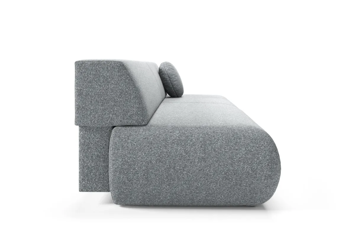 Sofa rozkładana z pojemnikiem PUENTE 214 cm popielata