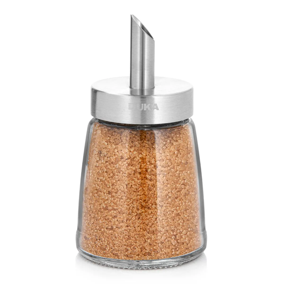 Cukierniczka szklana SUGAR 12 cm srebrny transparentny