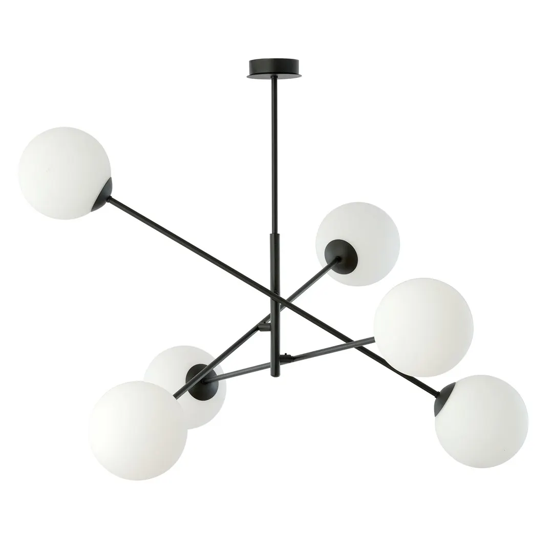 Lampa wisząca LINEAR 6 czarny biały