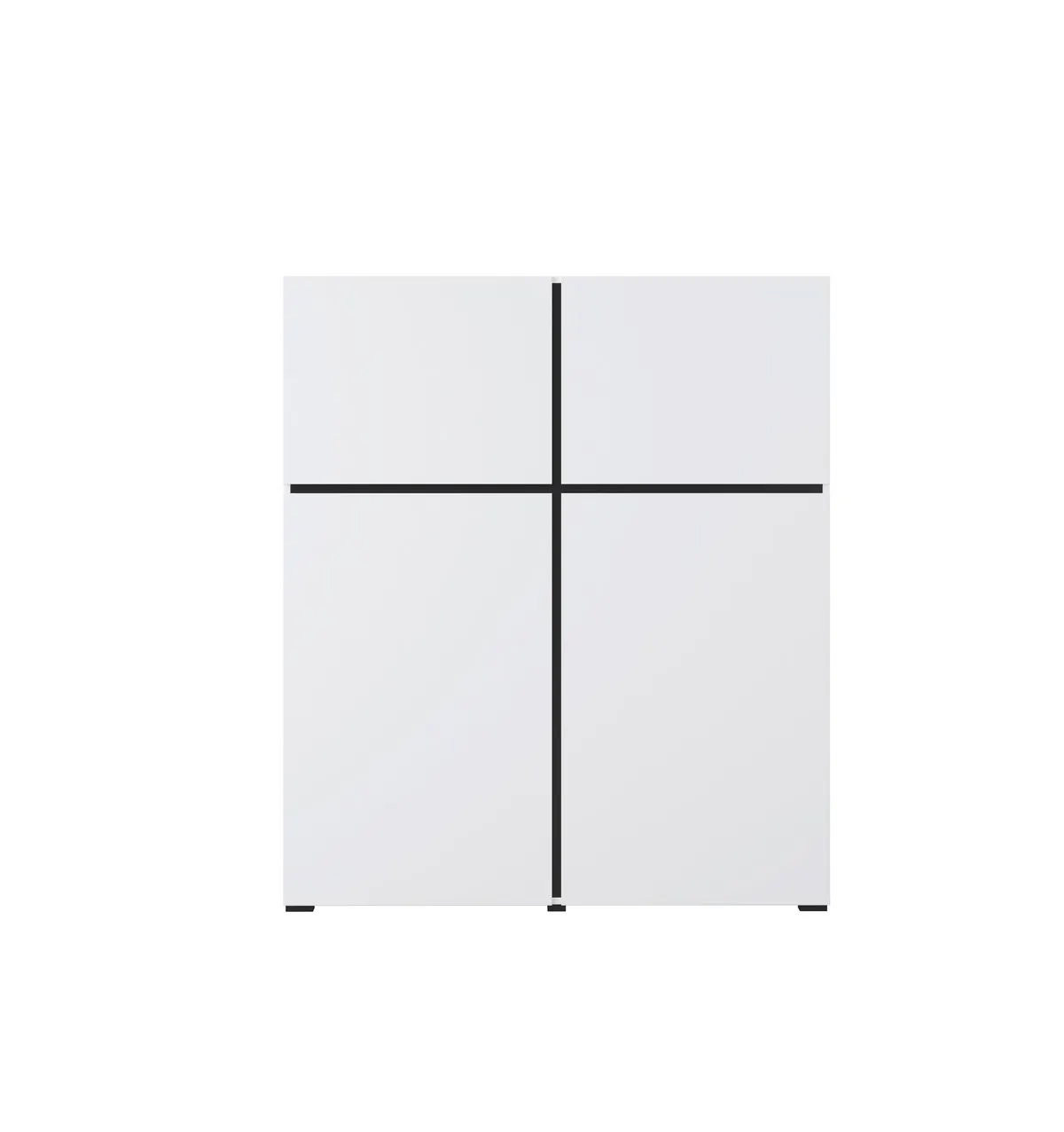 Komoda 4-drzwiowa wysoka CROSS 120x139 biało-czarna - 249WMY76