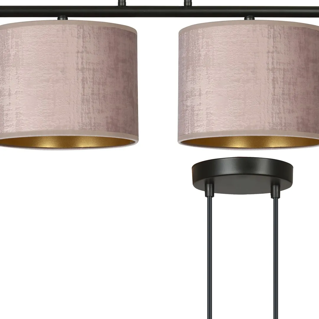 Lampa wisząca HILDE 4 czarny różowy — zdjęcie 2