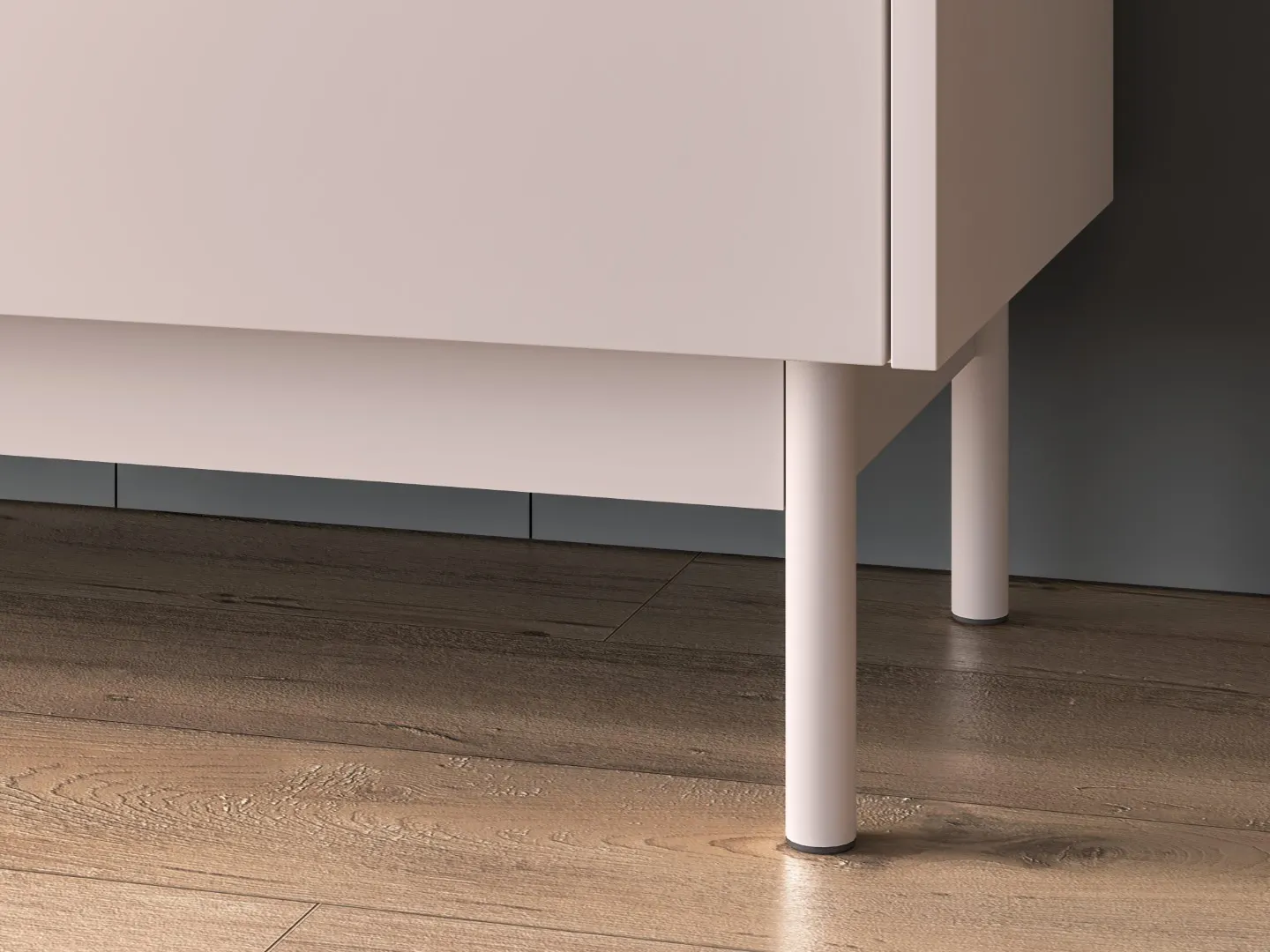 Komoda 3-drzwiowa z szufladami DUNEA 154x85 ryflowana kaszmir - dąb cremona