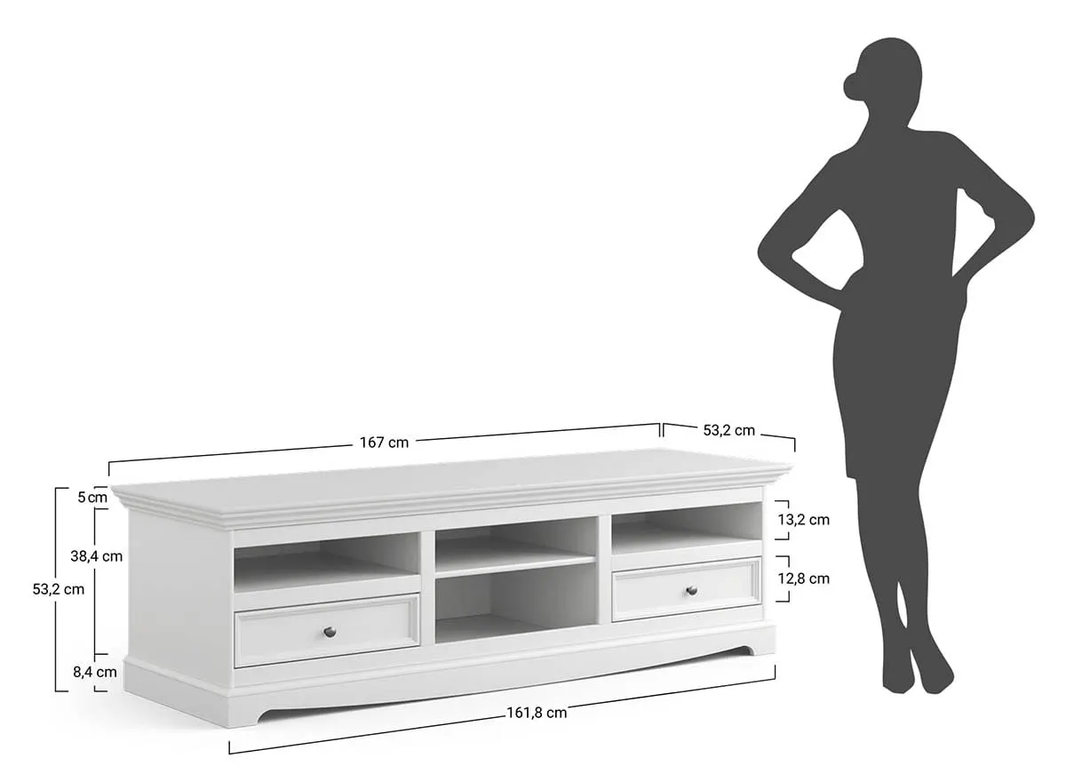 Szafka RTV z 2 szufladami BELLUNO ELEGANTE 167 cm grafit, dąb - PL010G/D