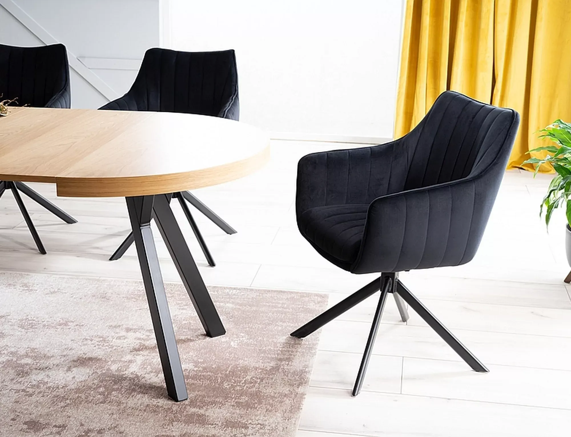 Krzesło obrotowe 180° AZALIA VELVET Bluvel 19 czarny czarny stelaż - AZALIAVCC