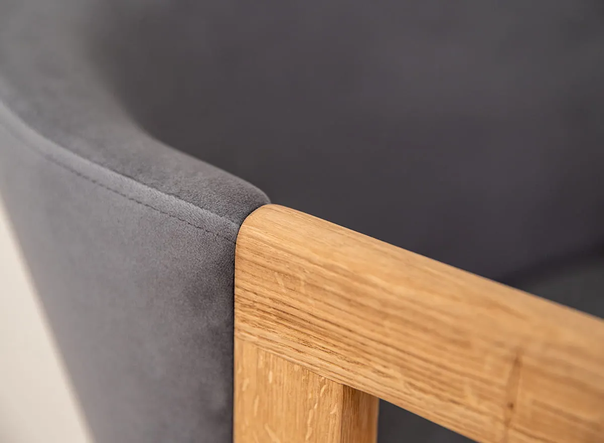 Krzesło tapicerowane AVELINA grafitowe z drewnianymi nogami 9852 FORIO - grafitowe - FOR9852AV