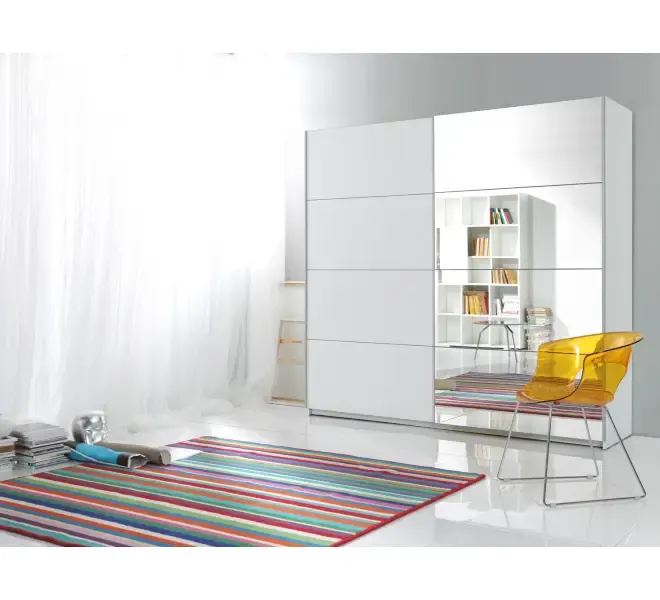 Szafa BETA 56 rozsuwana z lustrem biały mat 210x180x61cm