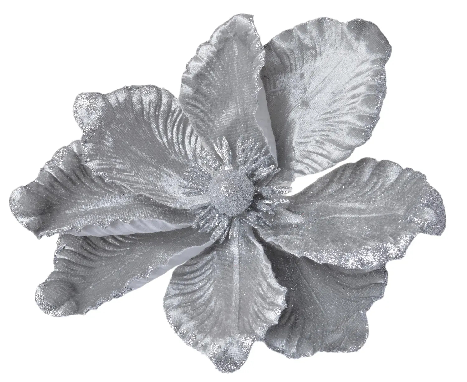 Kwiatek na choinkę 24cm srebrny Kwiatek na choinkę 24cm srebrny