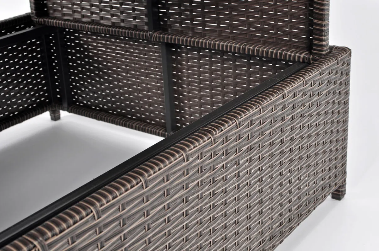 Stolik ogrodowy podnoszony MALAGA technorattan brązowy - FE5906948118256