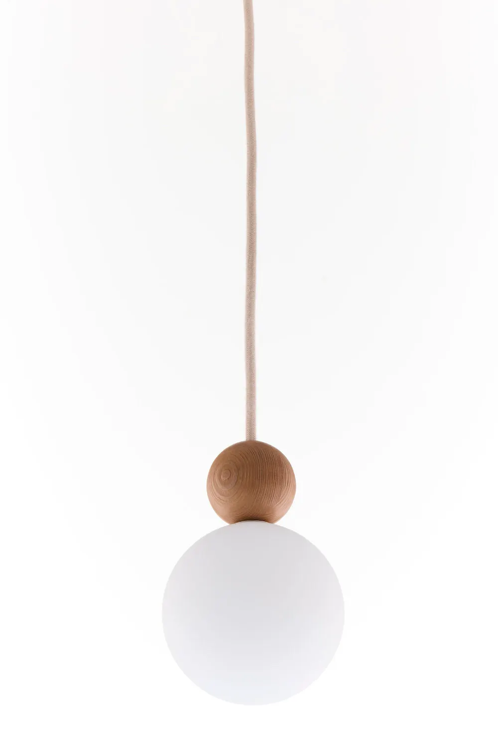 Lampa wisząca RONA 1 beżowy biały jasny brąz drewno — zdjęcie 8