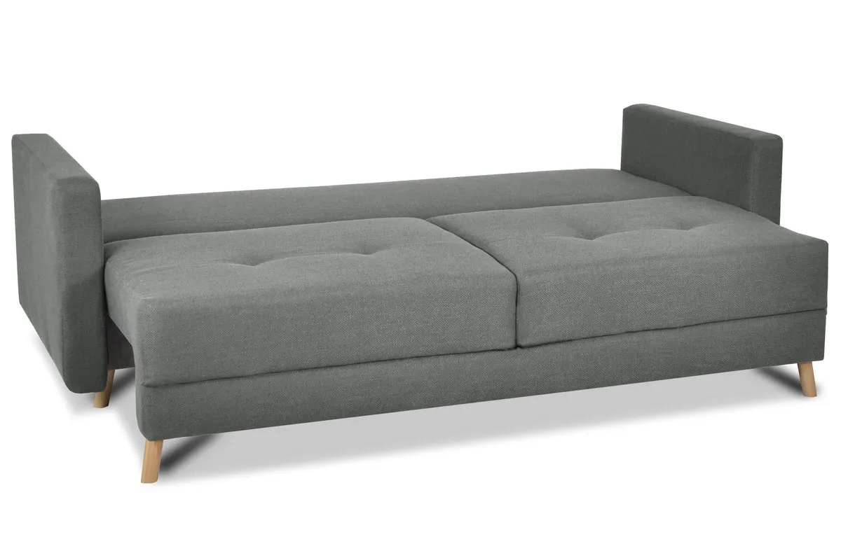Sofa rozkładana z pojemnikiem SCANDI 218 cm szara pikowana - SCANDINEW-AUSTIN19GREY
