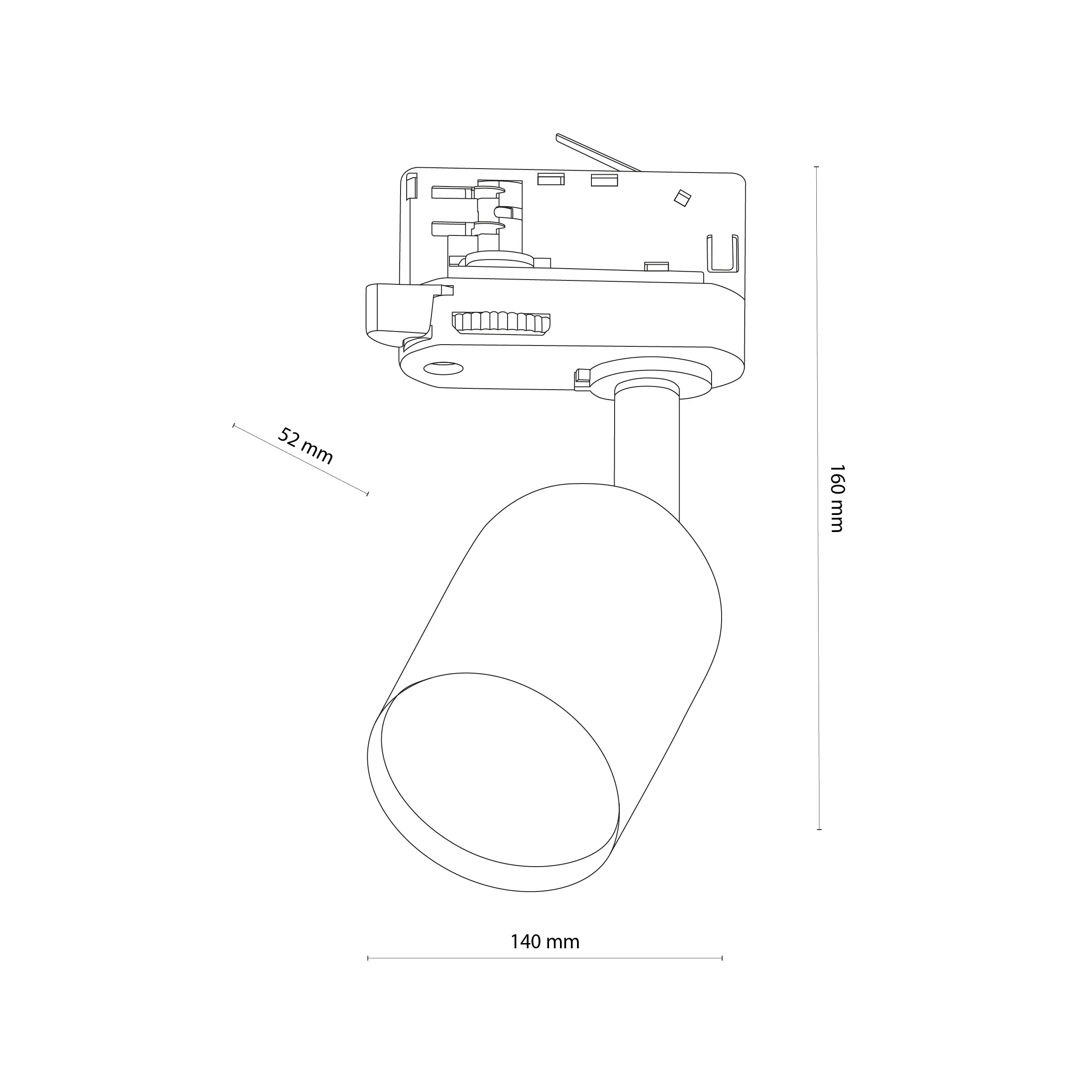 Lampa listwowa TRACER biała trójobwodowa regulowana 16x14x10cm - TK_6057