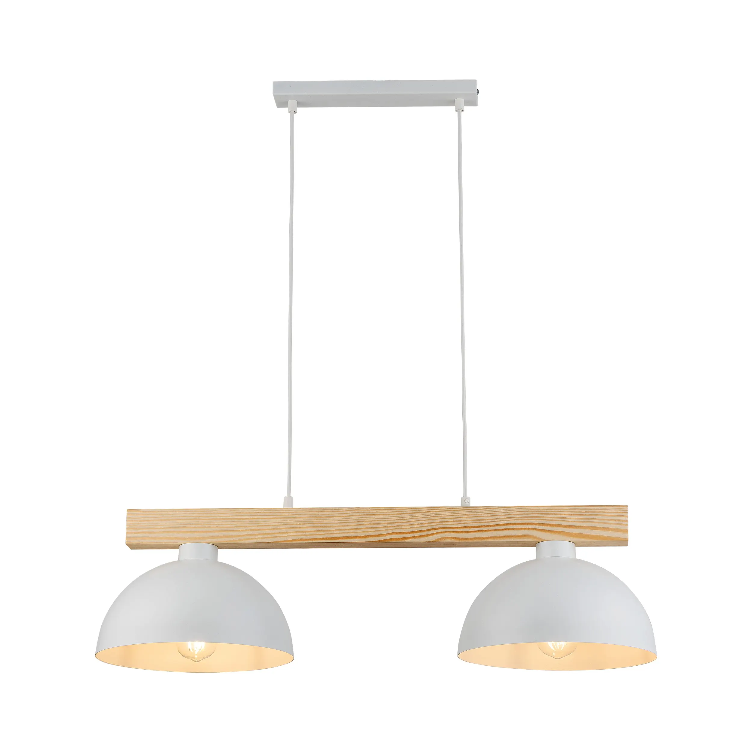 Lampa wisząca OSLO biała na drewnianej listwie 120x83x33cm - TK_4713