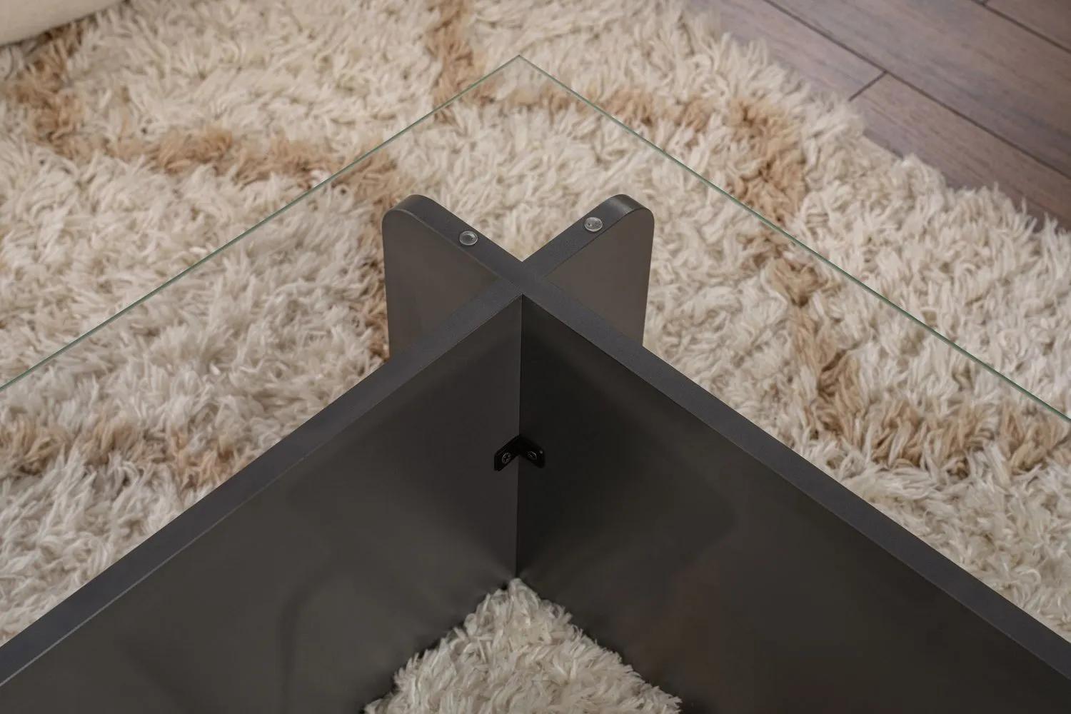 Stolik kawowy FLAVIO 65x105 cm antracytowy transpatentny - ASI_353NRD1112