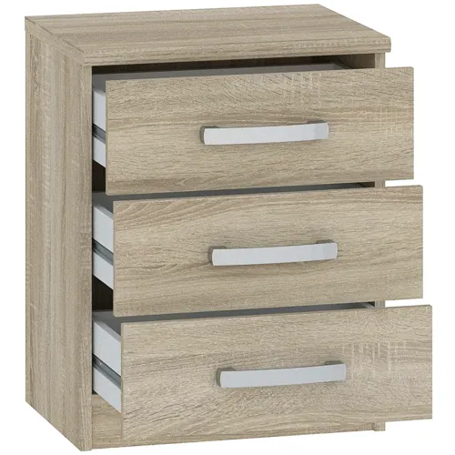 Szafka nocna z 3 szufladami MORTY 46cm dąb sonoma - INT_5001995DOS