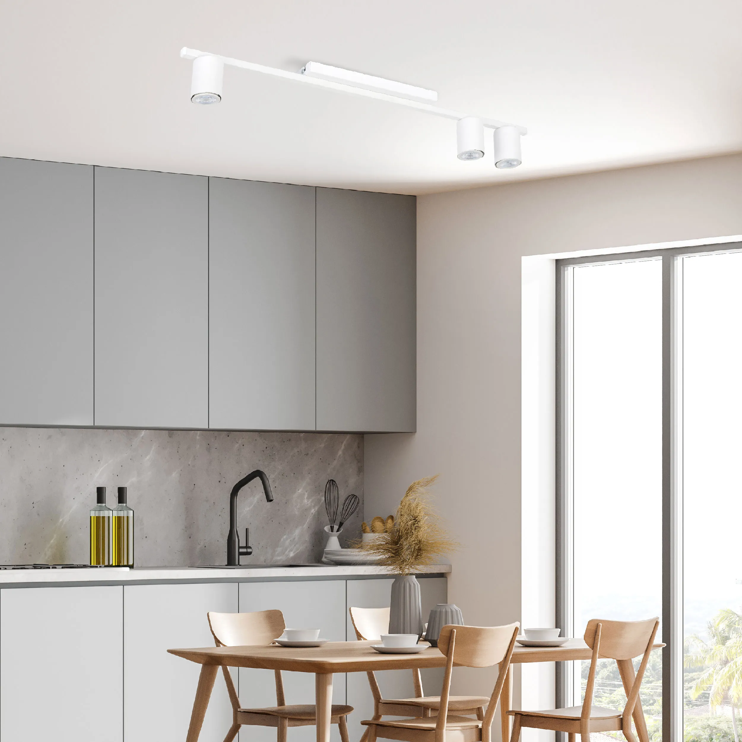 Lampa sufitowa LOGAN biała na metalowej listwie 80x11x8cm - TK_4570