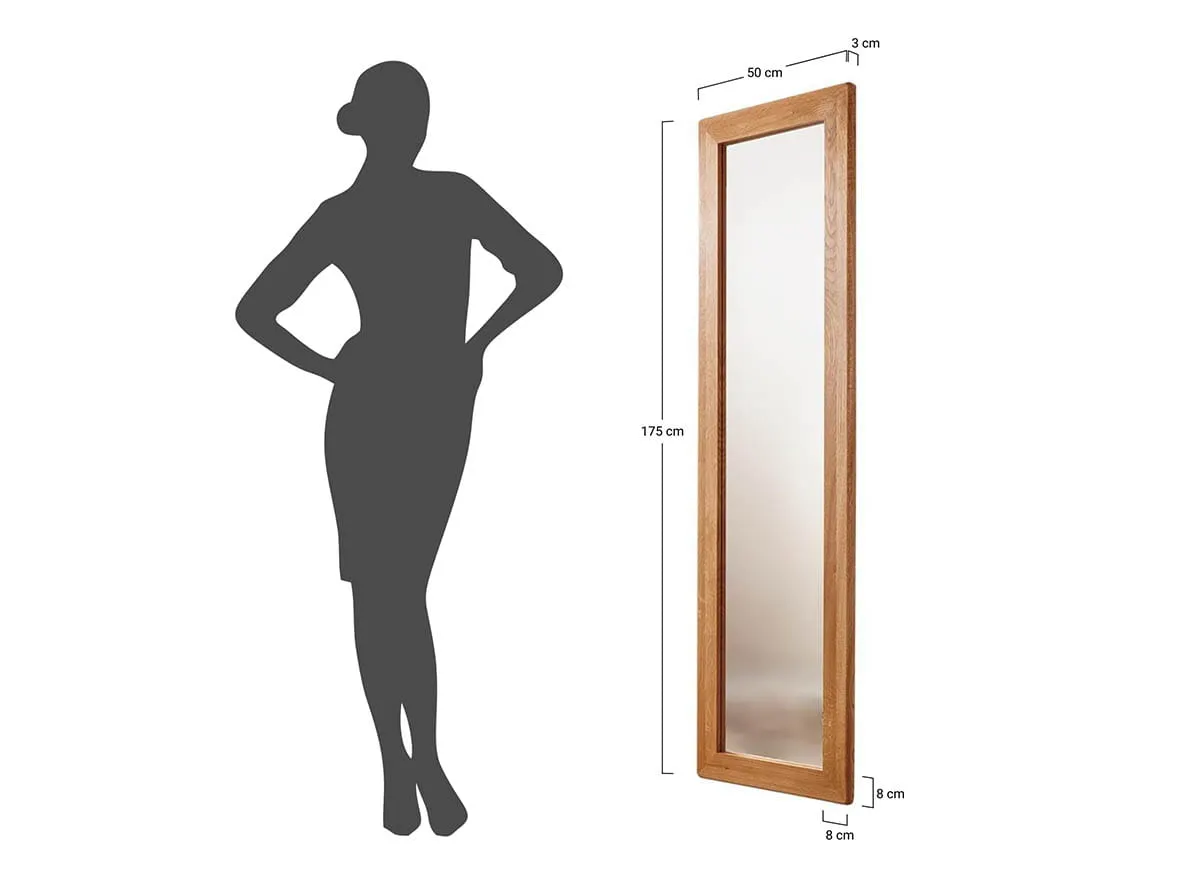 Lustro dębowe Gialo 175x50x3 cm - 2SGIA18