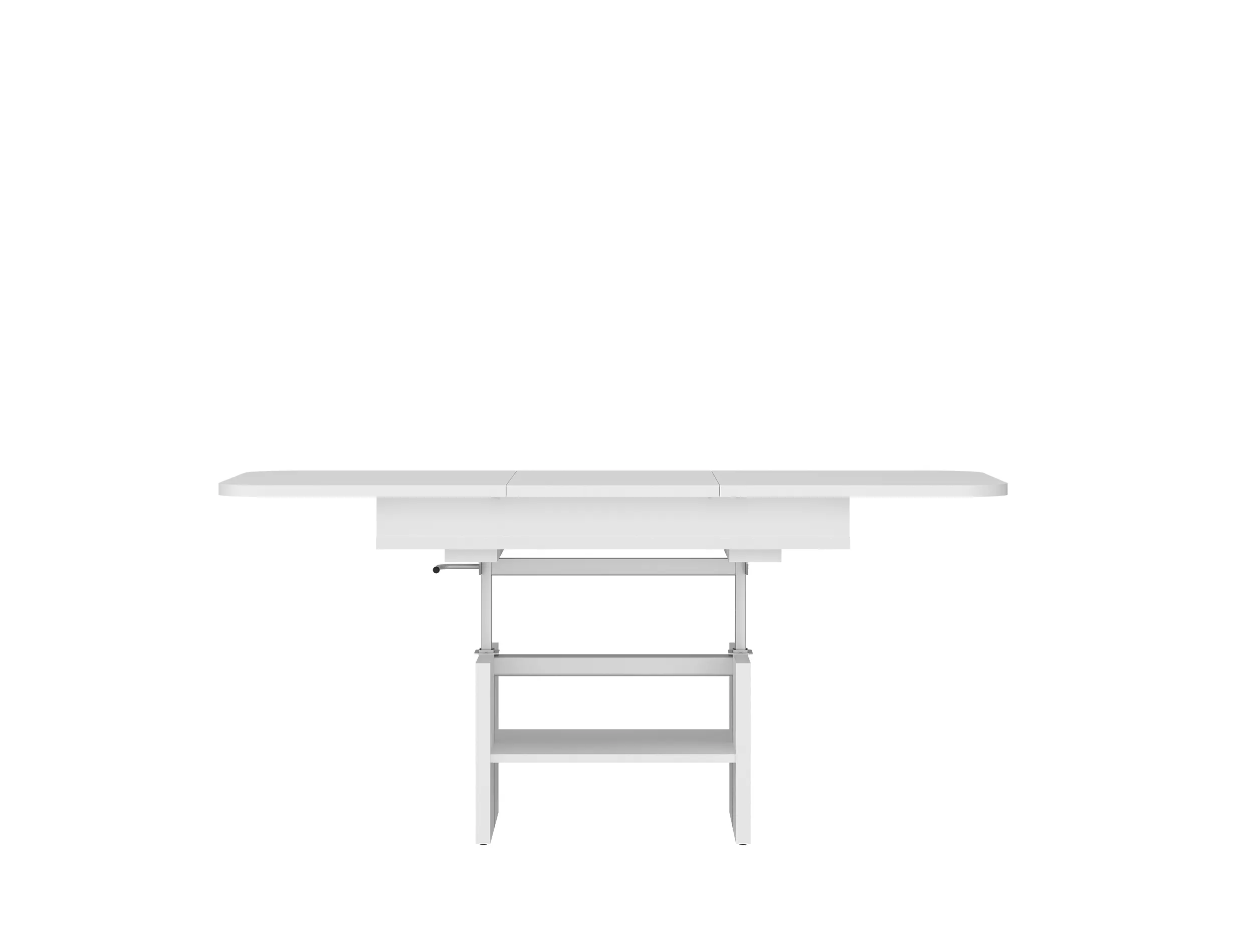 Ławostół rozkładany z podnośnikiem i półką CORTADO 65x110(150) biel alpejska CRTT03
