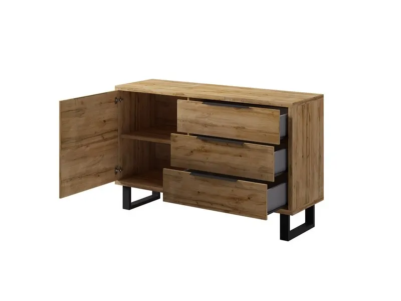 Komoda 1-drzwiowa z szufladami HALLE 144x83 dąb Wotan - 24N0HK47