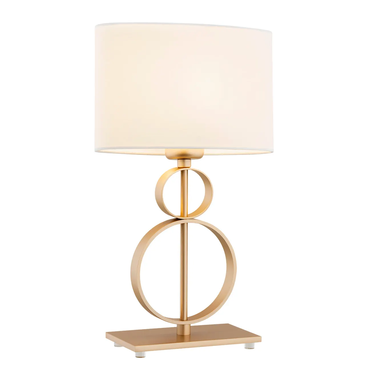 Lampa stołowa PERSEO złota śmietankowa 45x25cm